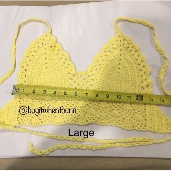 Sexy Crochet Knit Bikini Halter Top YELLOW
S M L - Picture 7 of 8